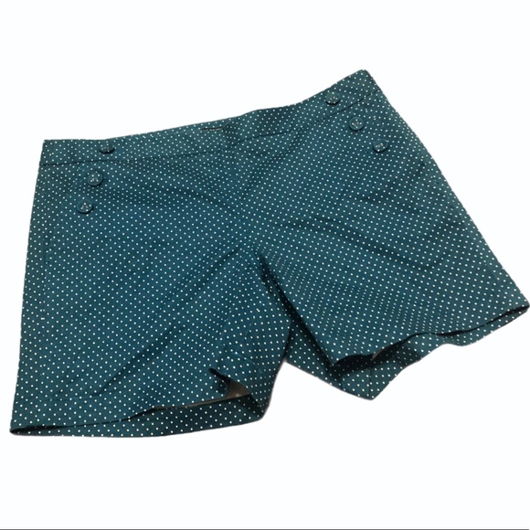 J. Crew Pants - J. crew short teal polka dot size 8